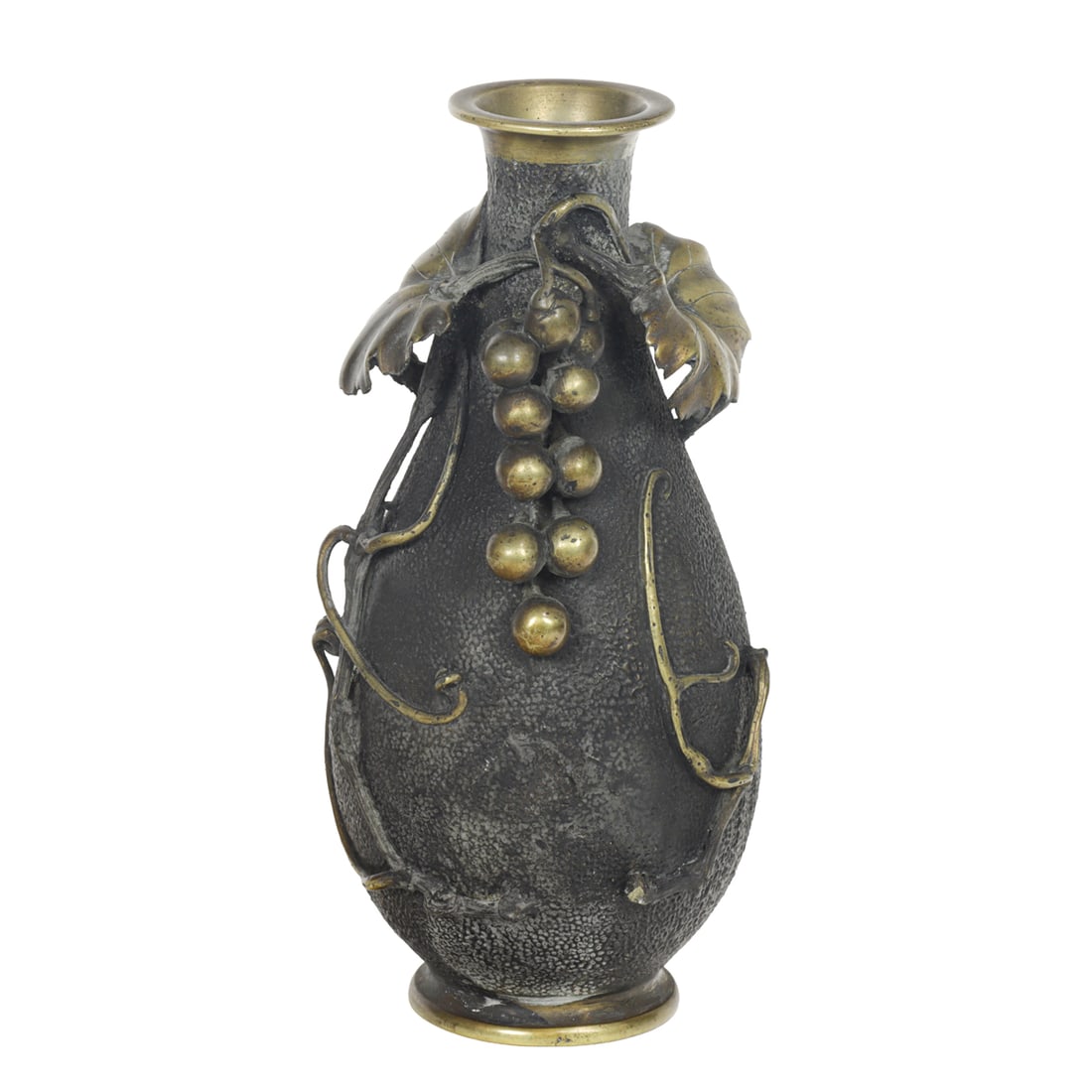 A Japanese patinated bronze 'grape' vase (1 of 2)