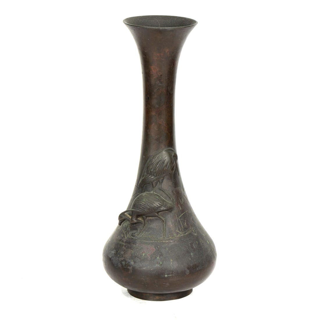 A Japanese patinated bronze bottle vase (1 of 2)