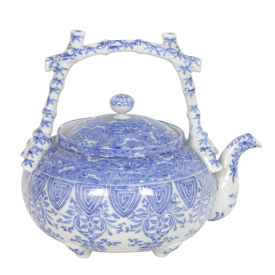 A Japanese blue and white teapot by Shingyo Koen (1 of 1)