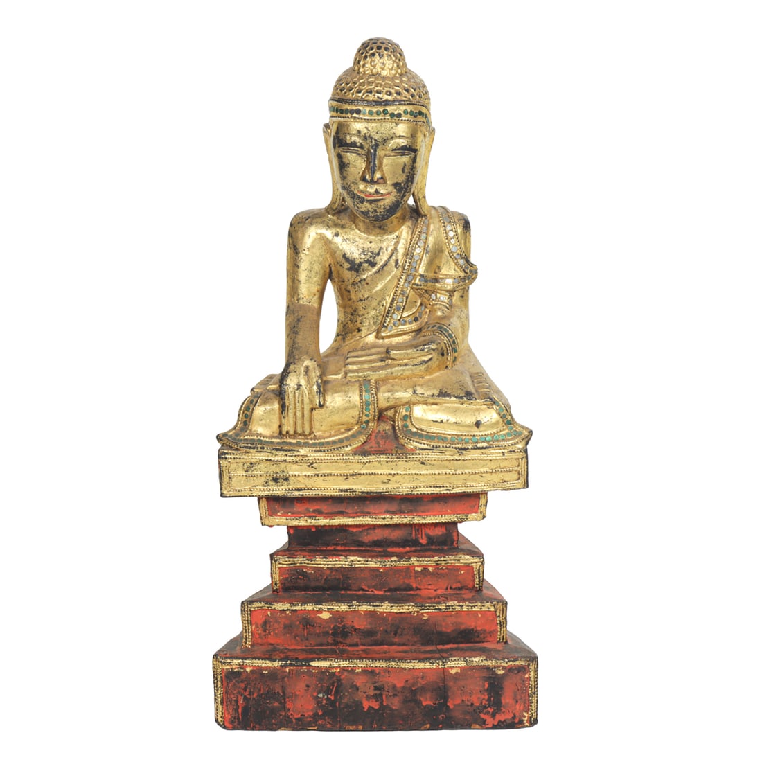 A Burmese gilt lacquer seated figure of Buddha (1 of 1)