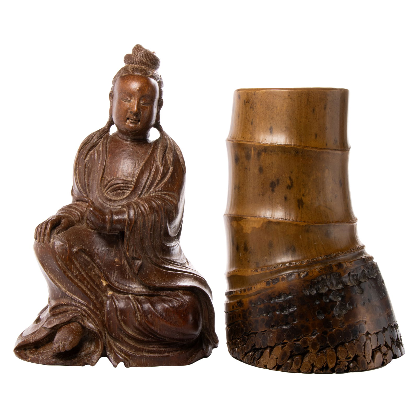 (lot of 2) Chinese bamboo carvings (1 of 1)