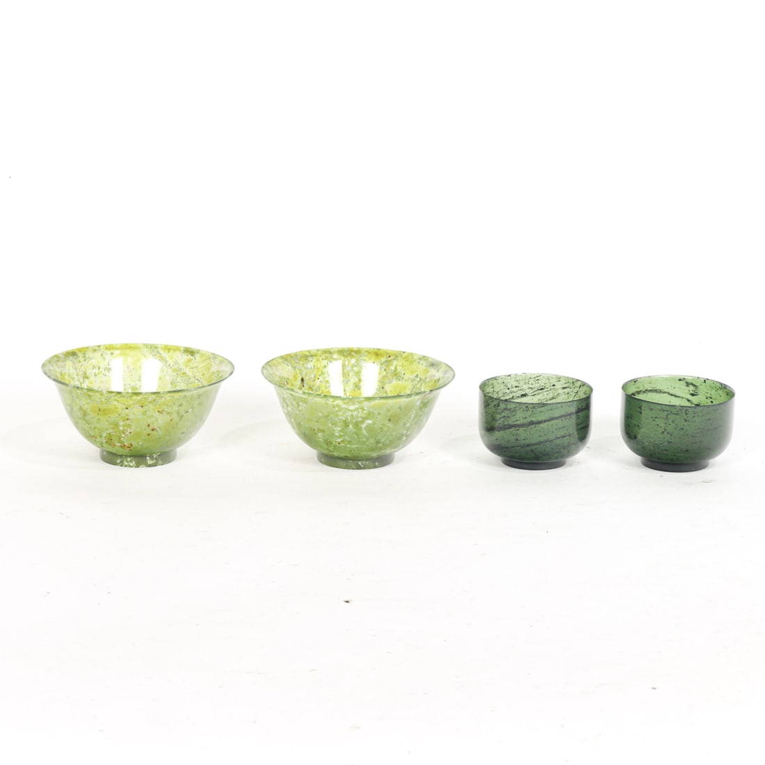 (lot of 4) Chinese green hardstone cups (1 of 1)