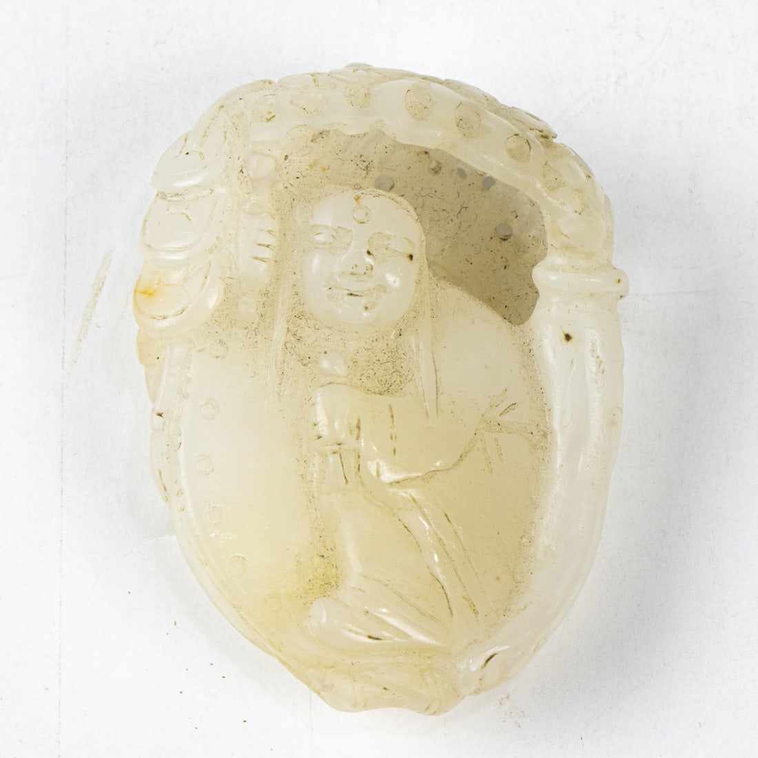 A Chinese white jade figural toggle (1 of 1)
