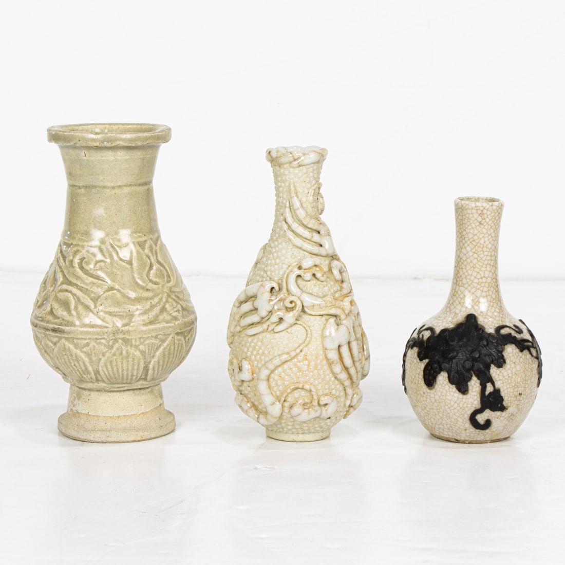 (lot of 3) Chinese crackle glazed vases (1 of 1)