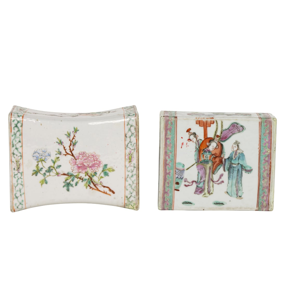 (lot of 2) Chinese famille rose headrests (1 of 4)