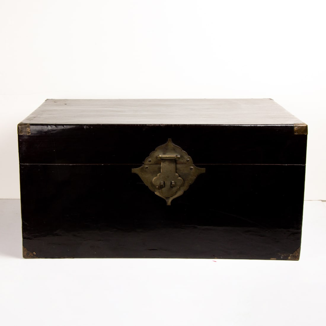 A Chinese red leather chest (1 of 1)