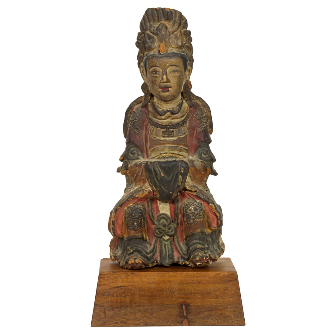 A Chinese lacquered Daoist deity: A Chinese lacquered Daoist deity. 19th century, 15" high.