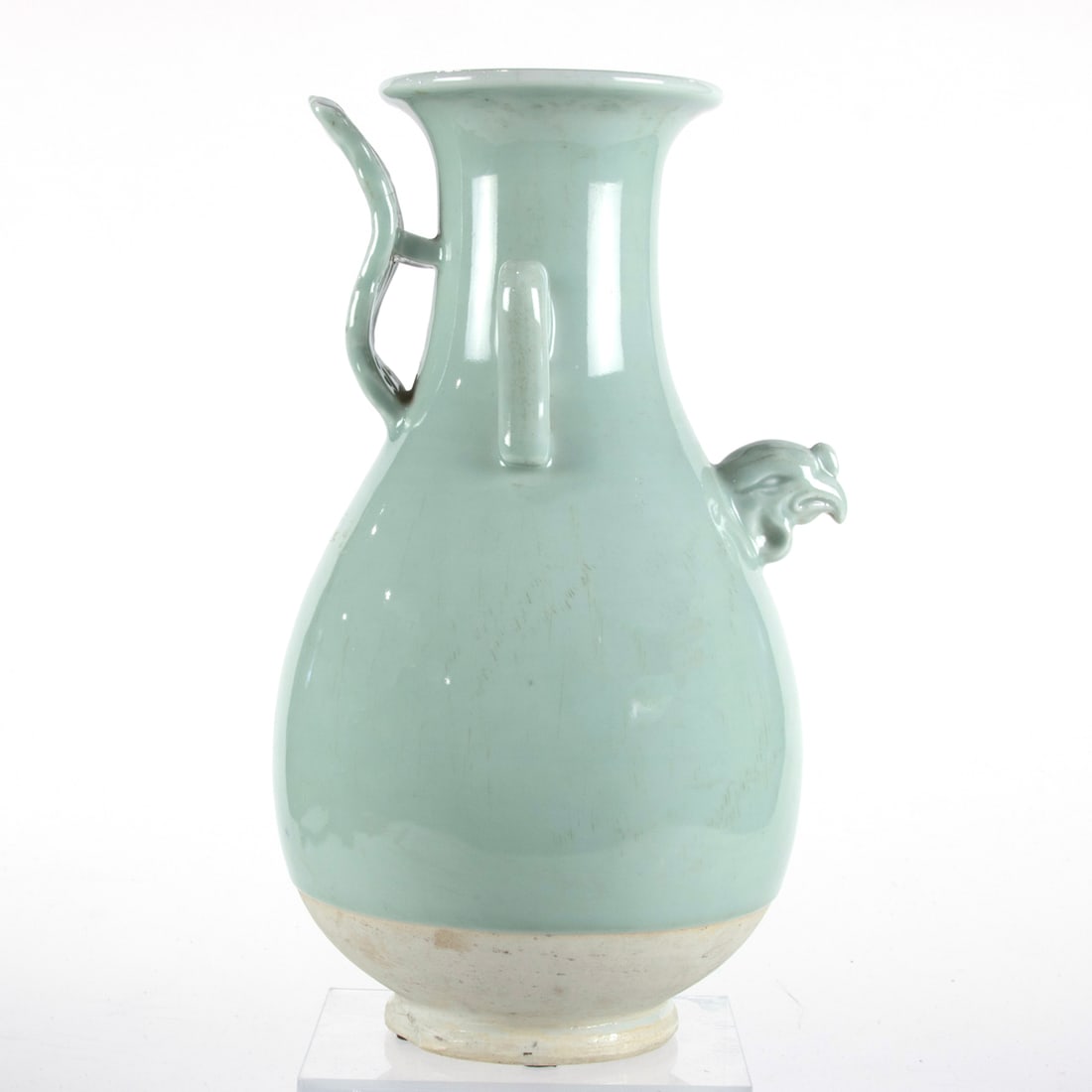 A Chinese celadon glazed vase: A Chinese celadon glazed vase. 13.25" high.