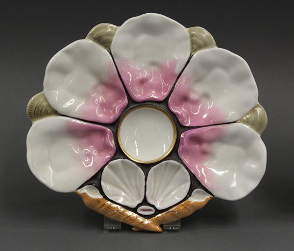 French porcelain five well oyster plates, 19th century - 5