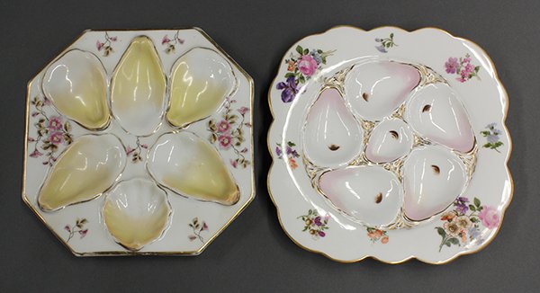 Porcelain oyster plates, 19th century - 2