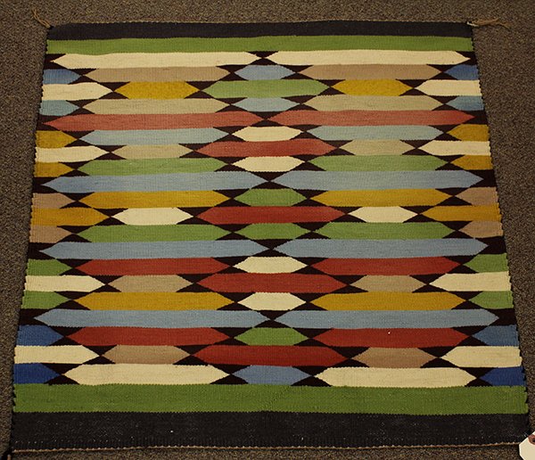 (lot of 2) Navajo rug multi-color hands and Navajo twil