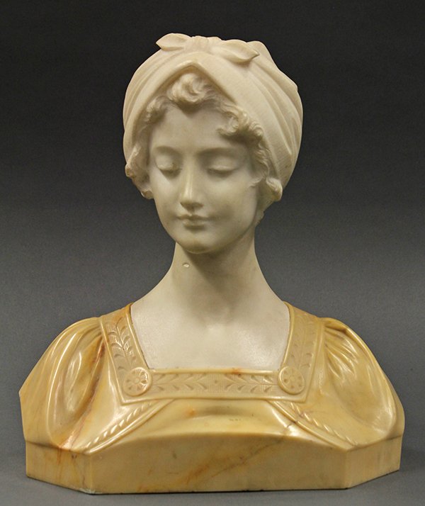 Italian alabaster and marble bust, 19th century - 2