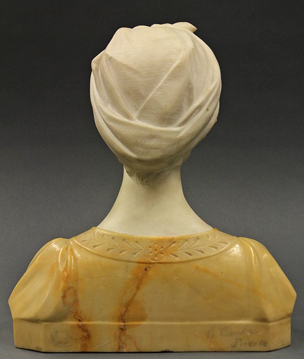 Italian alabaster and marble bust, 19th century - 4