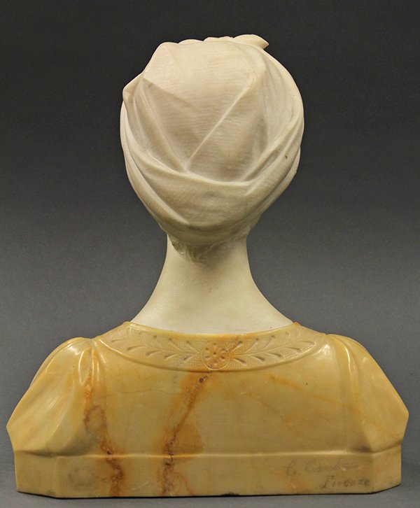 Italian alabaster and marble bust, 19th century - 6