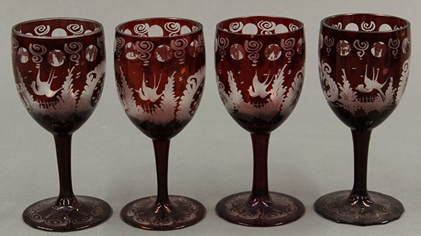 Bohemian ruby cut to clear articles, late 19th century - 2