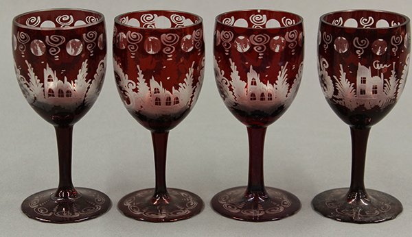 Bohemian ruby cut to clear articles, late 19th century - 3