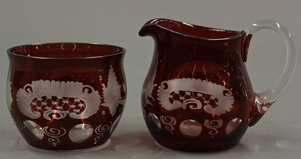Bohemian ruby cut to clear articles, late 19th century - 8