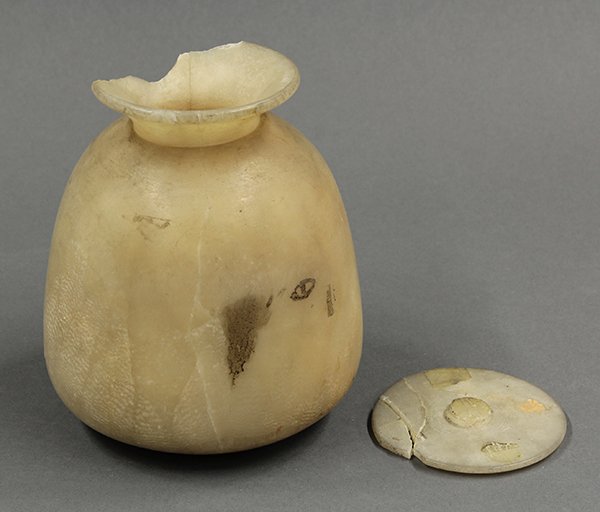 Alabastron with lid, Egyptian 1500-330BC