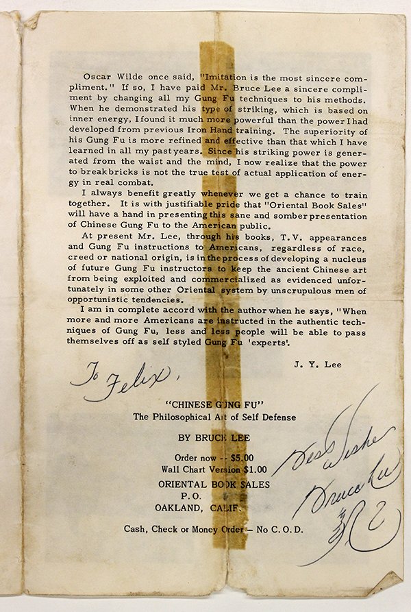Autographed copy of Bruce Lee's first book - 2