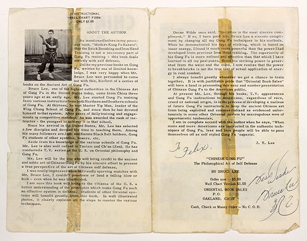 Autographed copy of Bruce Lee's first book - 3