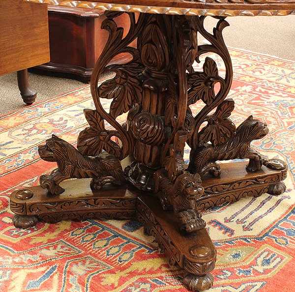 Continental Renaissance style walnut table - 9