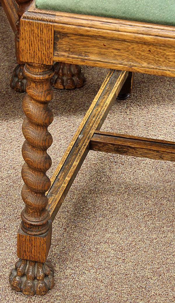 Late Victorian quartersawn oak dining chairs - 3