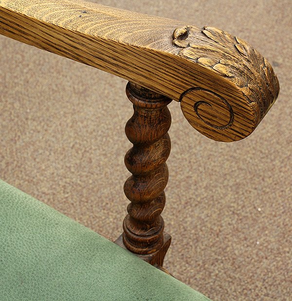 Late Victorian quartersawn oak dining chairs - 4