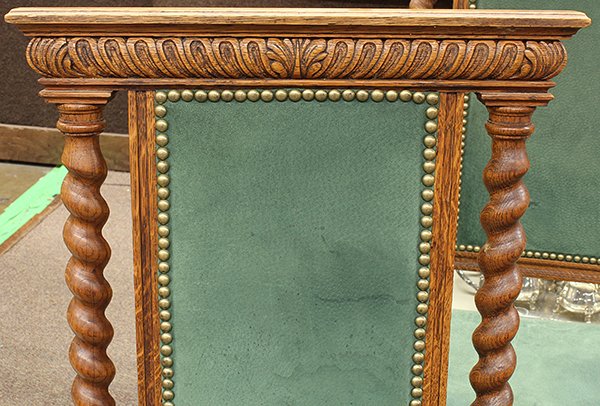 Late Victorian quartersawn oak dining chairs - 5