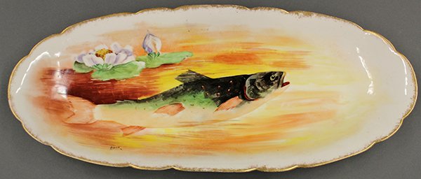 Hand painted porcelain fish service, circa 1895 - 3
