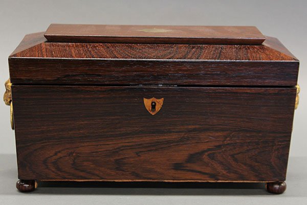 English rosewood tea caddy - 2