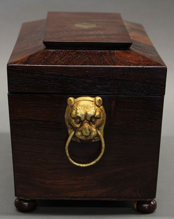 English rosewood tea caddy - 3