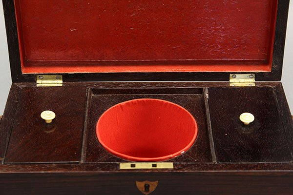 English rosewood tea caddy - 6