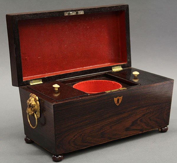 English rosewood tea caddy - 8