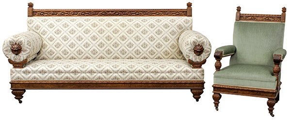 American Victorian Pottier And Stymus Lounge Chair And