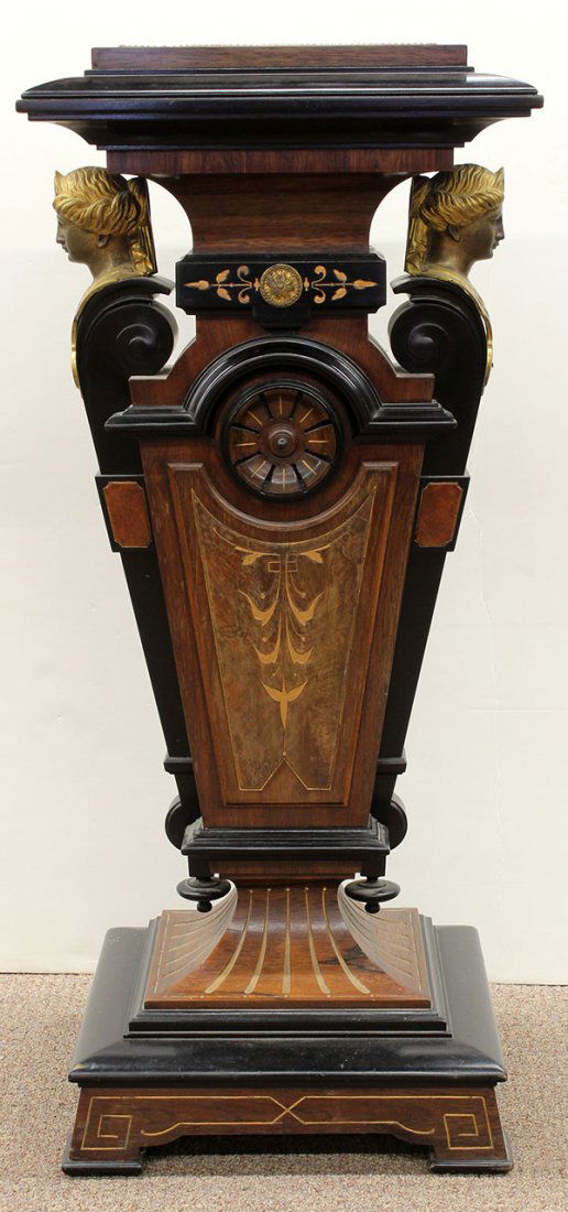 American Victorian gilt bronze mounted pedestal