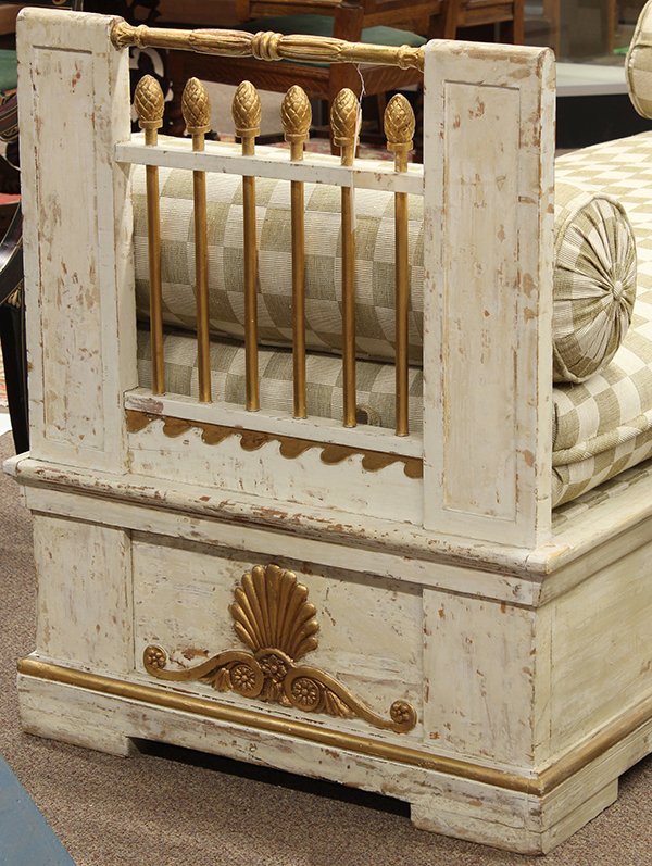 Gustavian style day bed, painted with gilt accents - 2