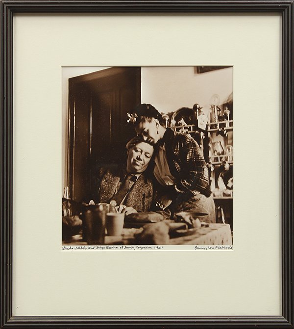 Photograph, Emmy Lou Packard: Emmy Lou Packard (Californian, 1914-1998), "Frida Kahlo and Diego Rivera at Lunch, Coyoacan," 1941, gelatin silver print, signed lower right, titled lower left, sight: 10.75"h x 10.25"w, overall: 19.2