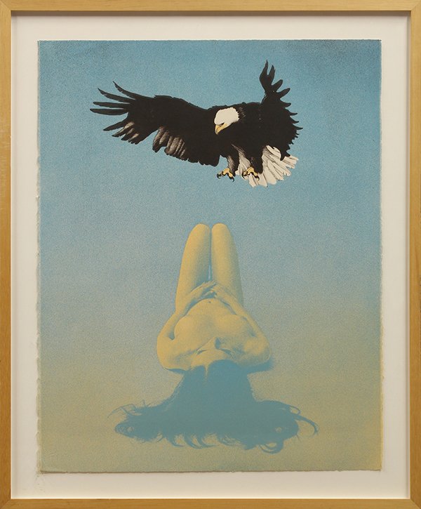 Print, Mel Ramos, Balled Eagle: Mel Ramos (American, b. 1935), Balled Eagle, 1969, color lithograph, sheet: 28.25"h x 22.25"w, overall (with frame): 33.5"h x 27.5"w. Reference: Schepers, 53