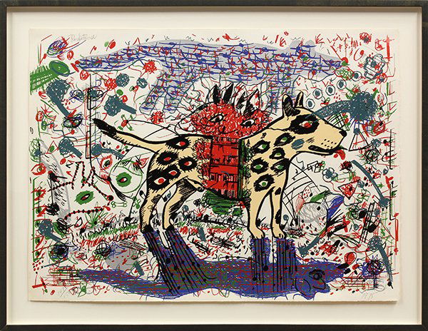 Print, Roy De Forest, The Dog: Roy De Forest (American, 1930-2007), The Dog, 1975, color lithograph, pencil signed upper left, from an edition of 150, sheet: 23"h x 31"w, overall (with frame): 28"h x 36"w