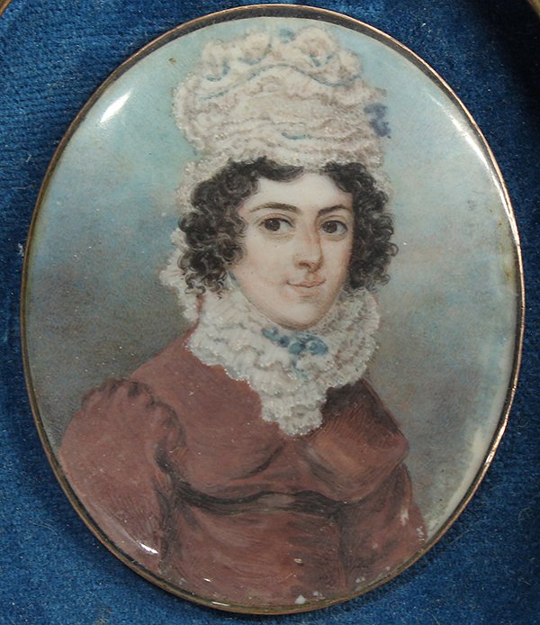 Framed miniature portraits, American and European Schoo - 2