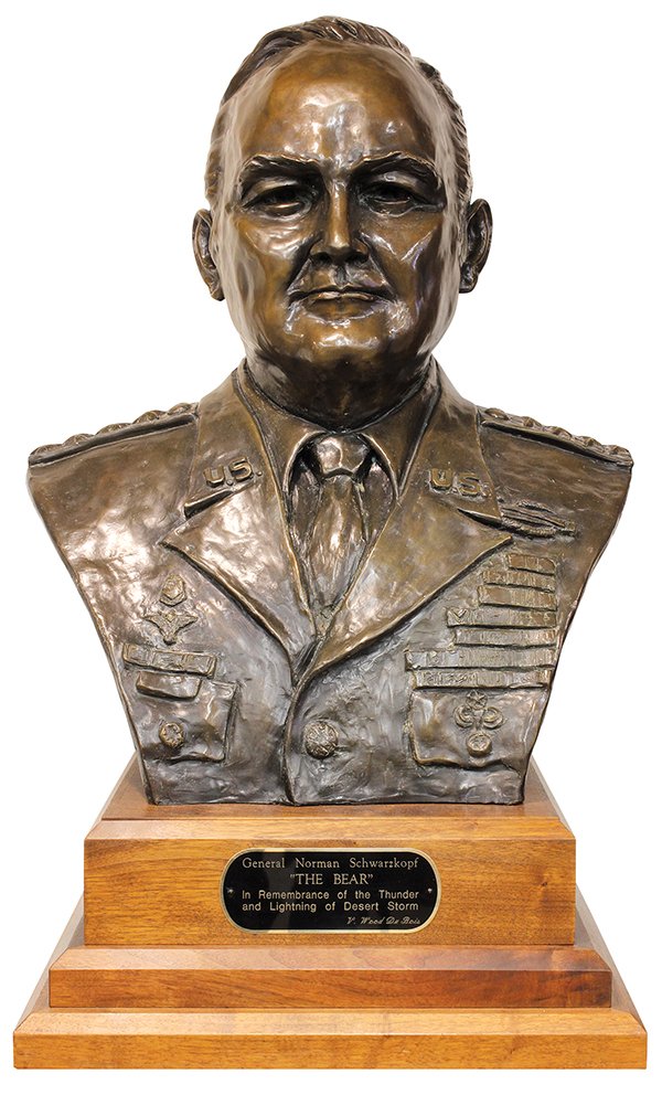 Bronze, Virginia Wood, Bust of General Norman Schwarzko