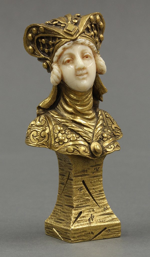 Sculpture, Eugene Bernoud, Woman in Medieval Dress