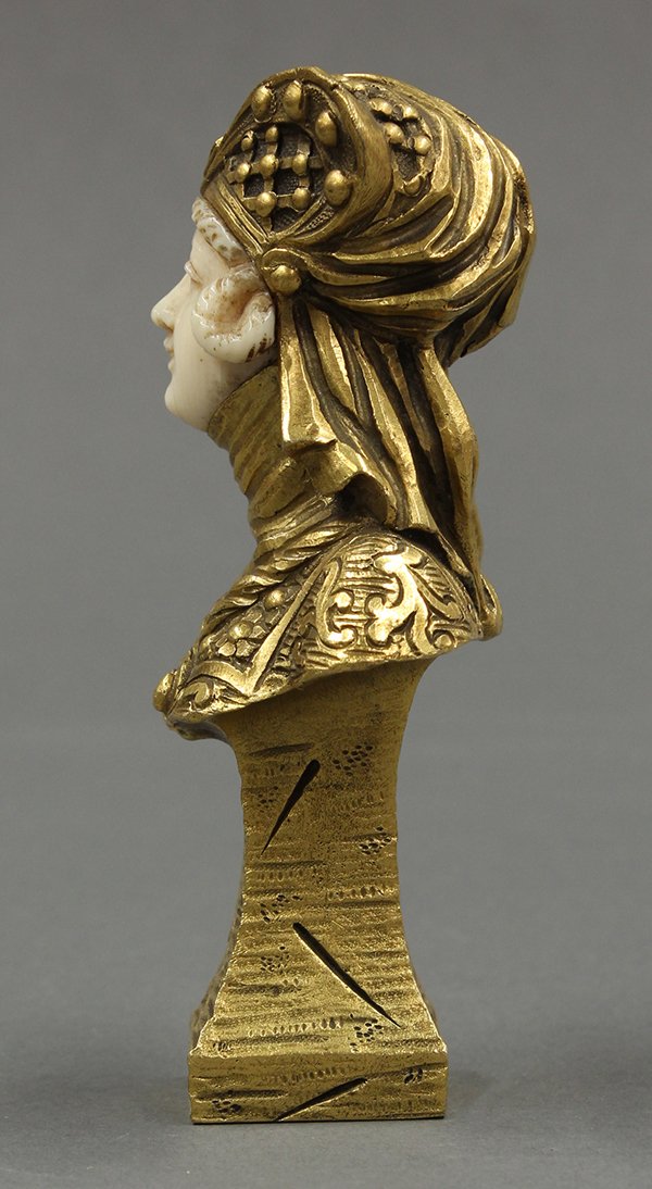 Sculpture, Eugene Bernoud, Woman in Medieval Dress - 4