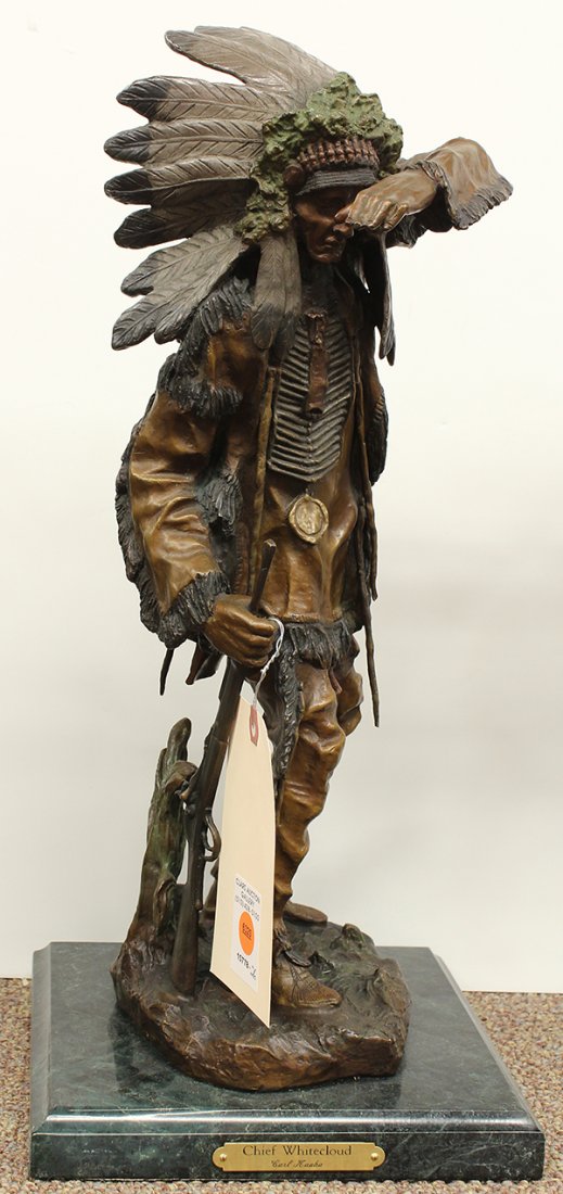 Bronze Sculpture, Carl Kauba, Chief Whitecloud
