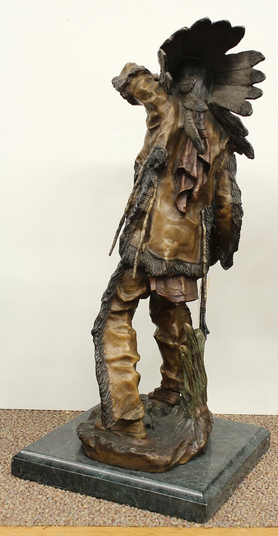 Bronze Sculpture, Carl Kauba, Chief Whitecloud - 3