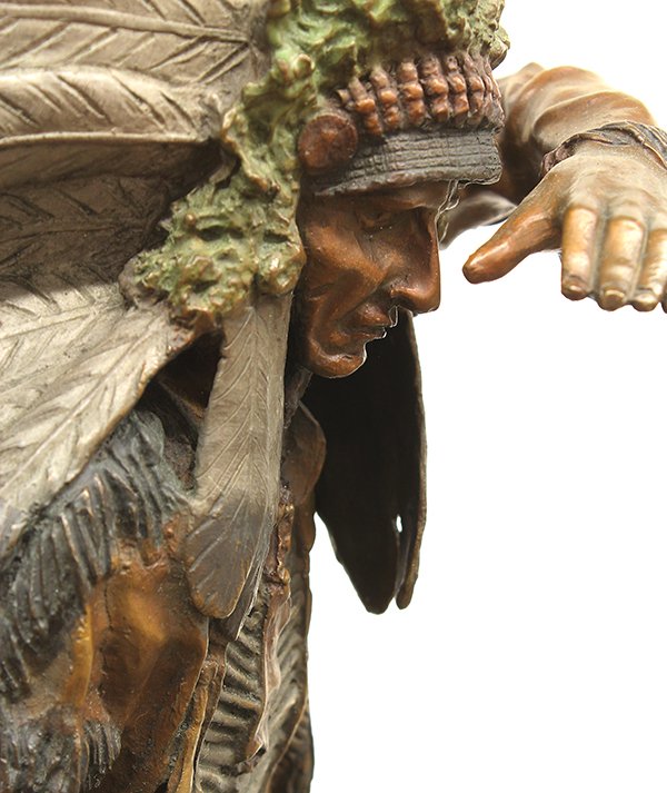 Bronze Sculpture, Carl Kauba, Chief Whitecloud - 4