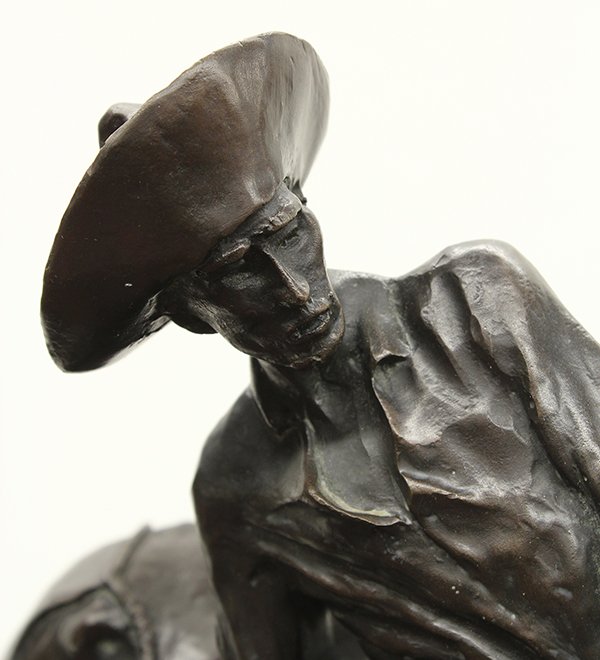 Bronze Sculpture, After Frederic Remington, Cowboy on H - 3