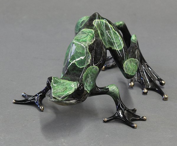 Bronze Sculpture, Tim Cotterill, Frogman: Tim Cotterill (British, b. 1950), "Frogman," 1996, patinated bronze sculpture, signed, dated and numbered on belly, from an edition of 1000, overall: 4.5"h x 6"w x 10"d