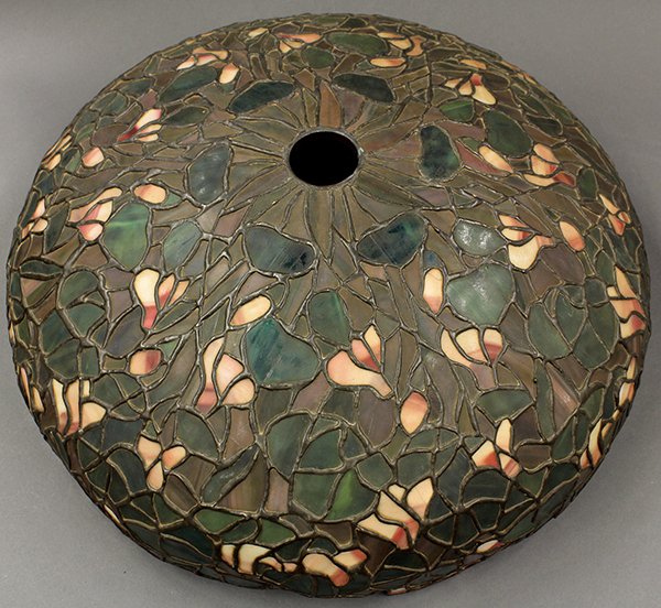 American leaded glass lamp shade - 4