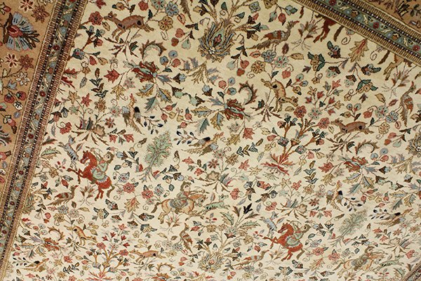 Persian Tabriz Hunting carpet, 10' x 12' - 3
